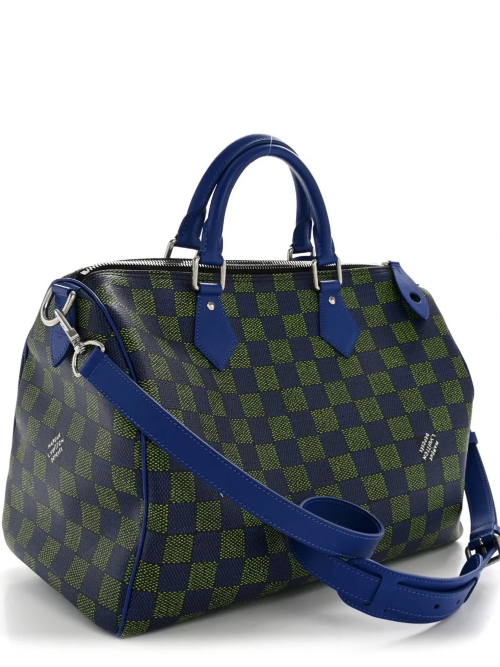 Louis Vuitton Blue & Green Damier Keepall-Style Duffel with LV Charm